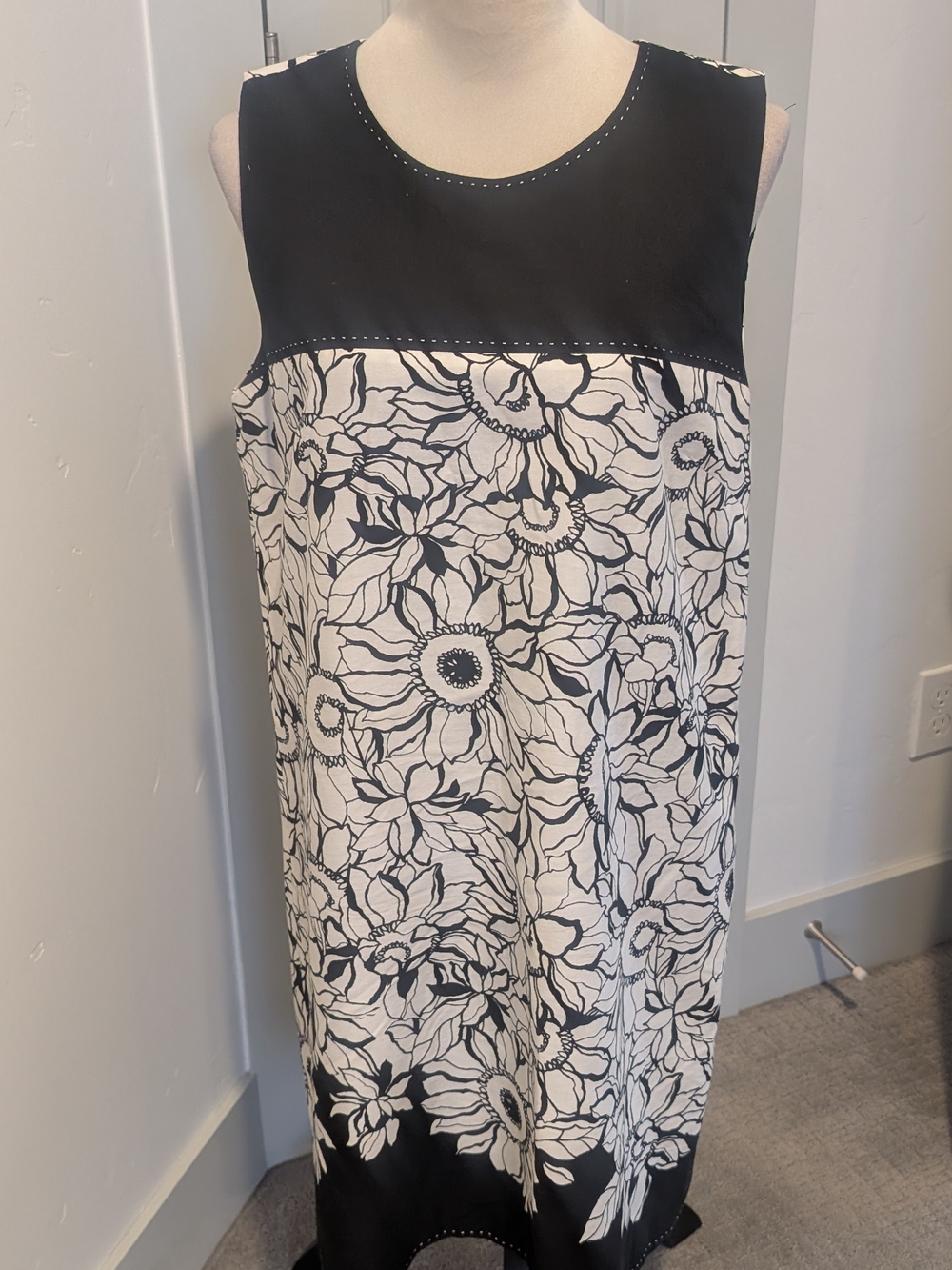 Alex Marie Black & White Floral Midi Dress